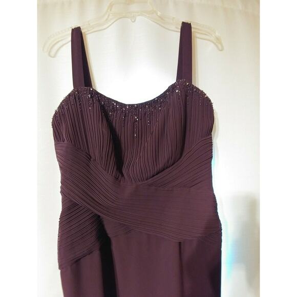 Jade by Jasmine 12 Purple Eggplant Formal Dress Embellished Evening Gown Prom - Picture 3 of 6